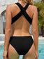 Crisscross Round Neck One-Piece Swimwear