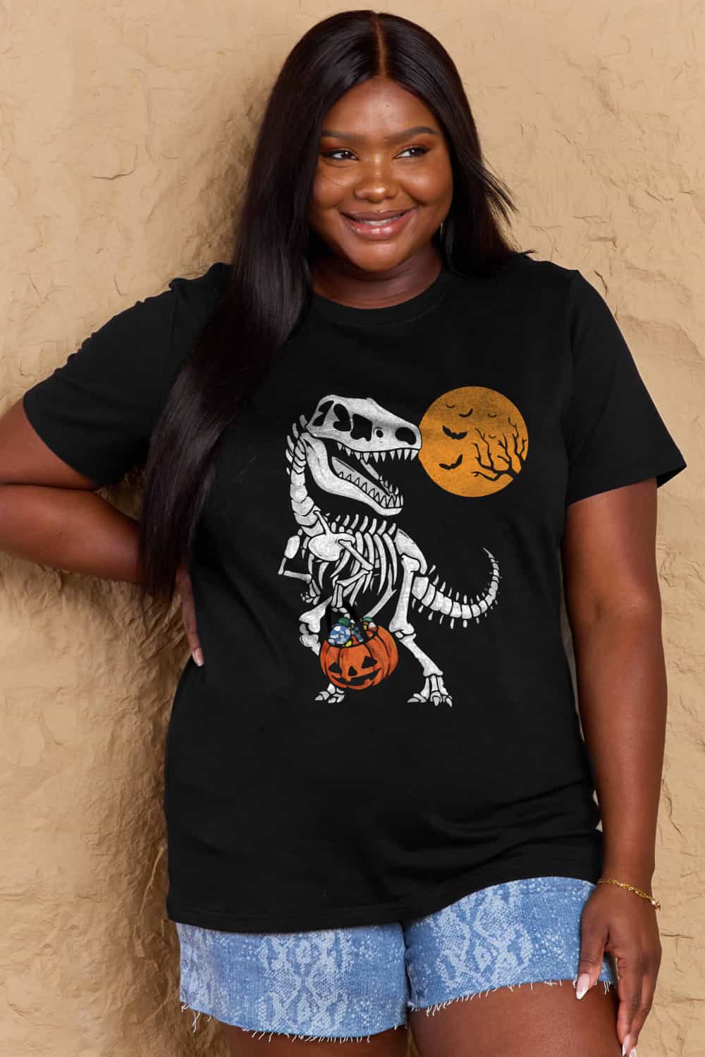 Halloween Rex Graphic Cotton T-Shirt