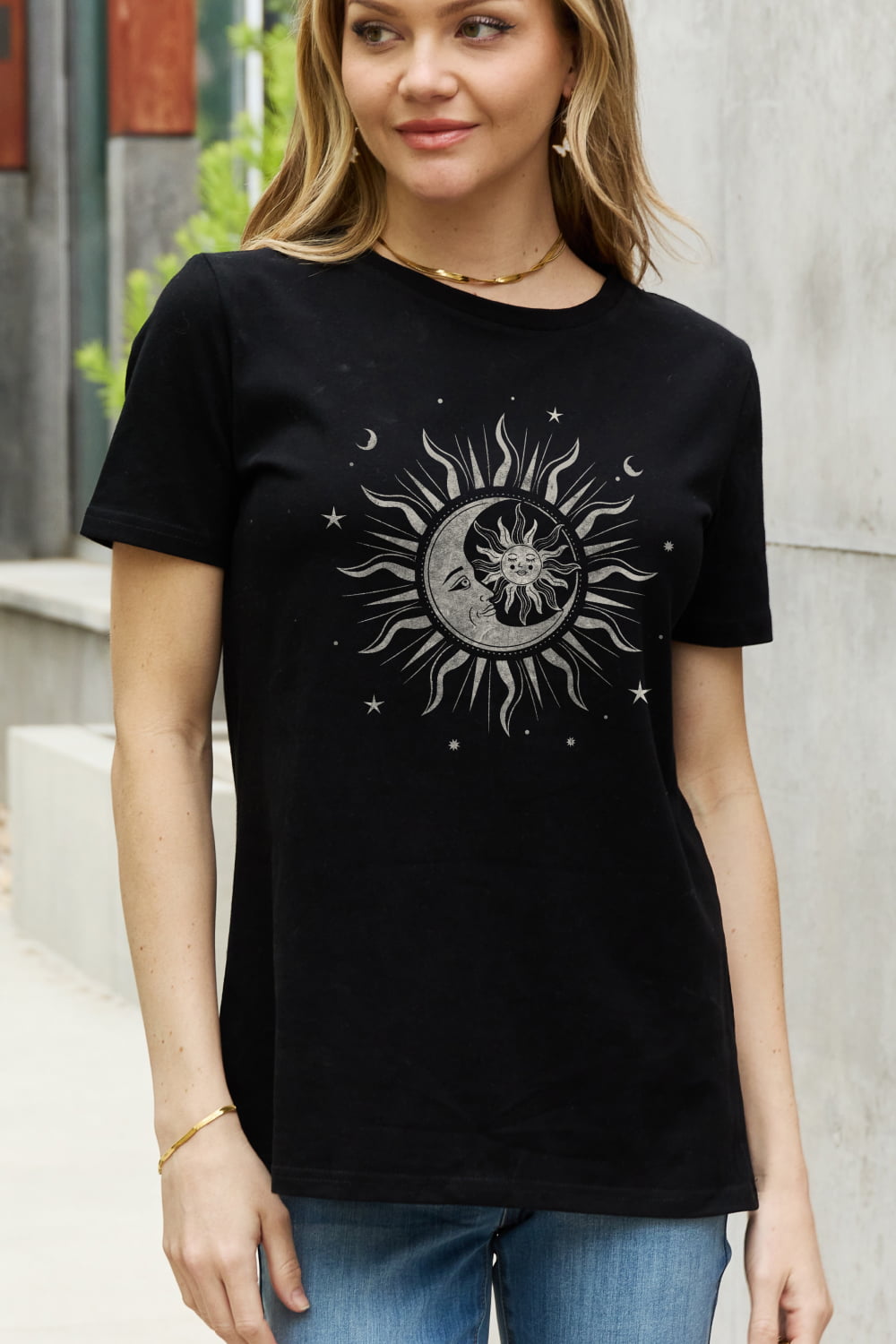 Sun, Moon, and Star Graphic Cotton Tee
